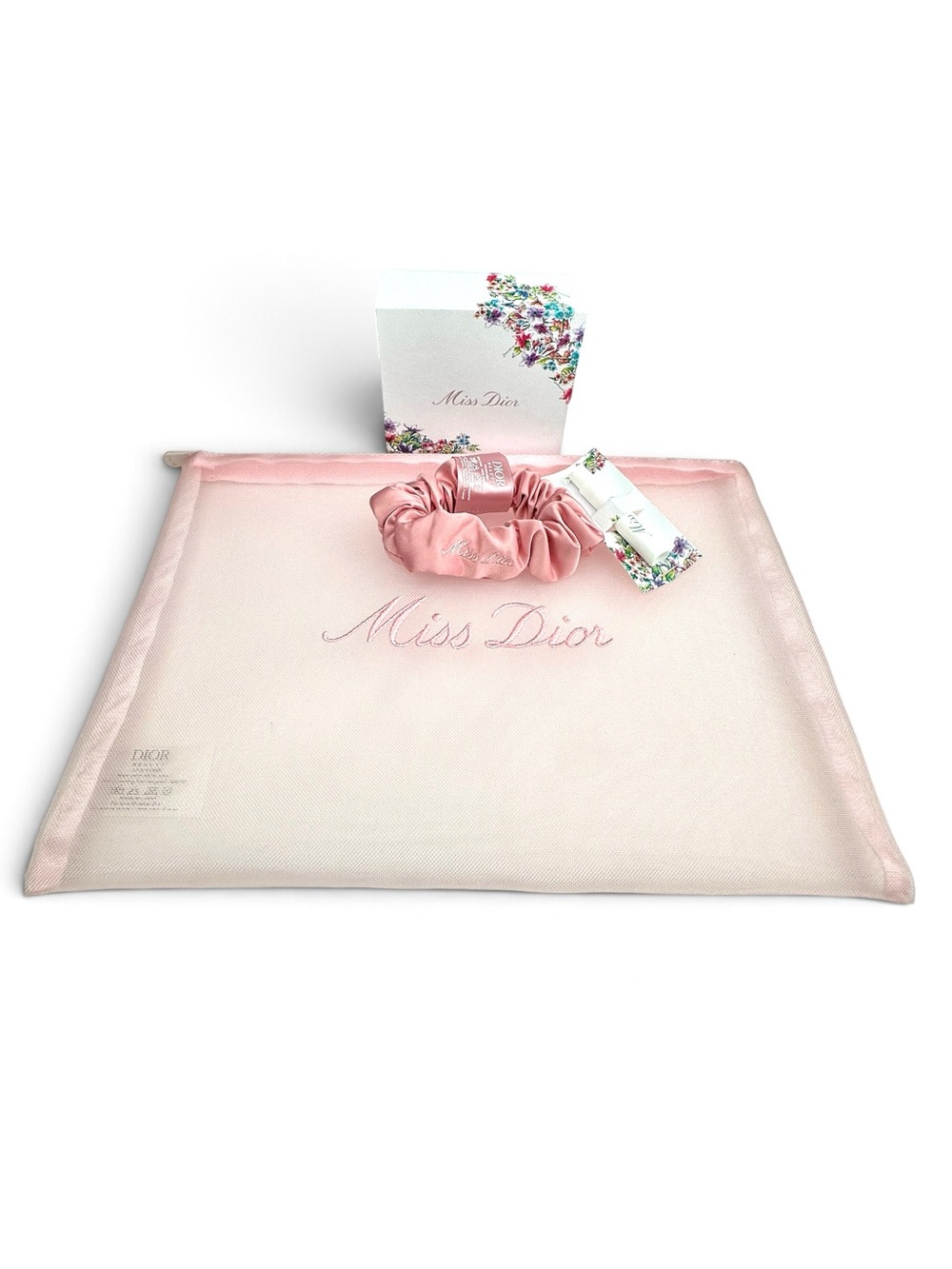 Miss Dior Gift Set Pink Mesh Pouch Scrunchie Blooming Bouquet Box New